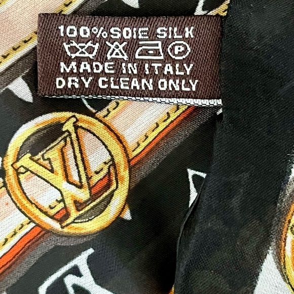 100% silk Black and White Monogram Wrap - Picture 8 of 14